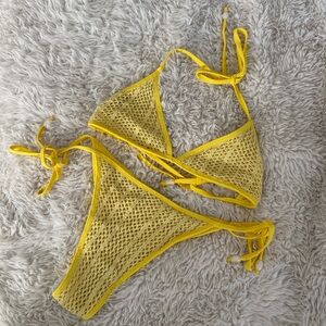 Yellow Crochet VDM Bikini Set